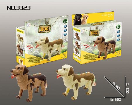 Dog (English color box) electric crawling dog, with lights, with sound, can shake his head,