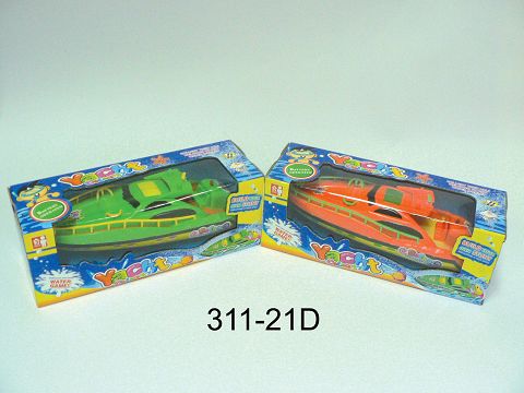 Cartoon motor yacht