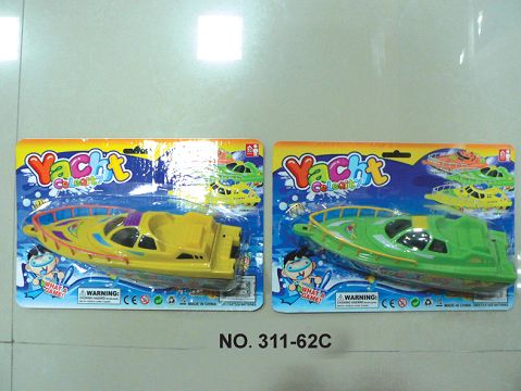 Cartoon motor yacht