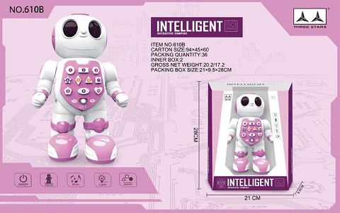 Cartoon robot machine learning (purple)