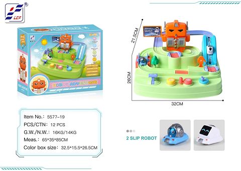 Light and music puzzle track robot adventure (two robots)