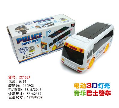 Electric 3D light music bus police car