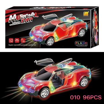 3 open door electric car (rotating, 3 open door, light, music)