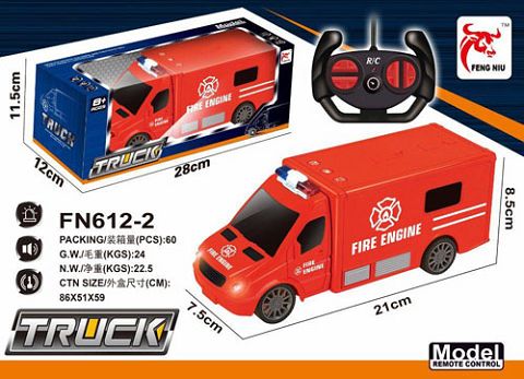 Flashing sound remote control fire truck