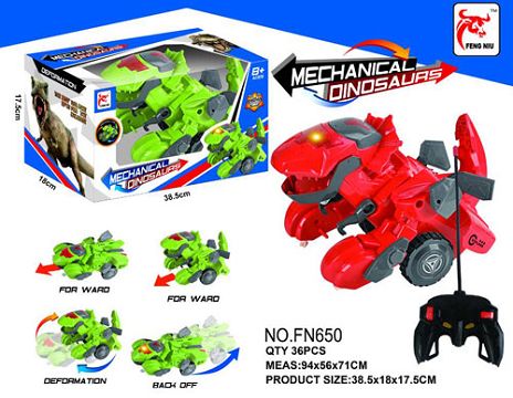 Five way remote control morphing dinosaur
