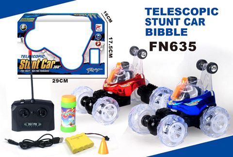 Music flash light stunt open and close dumper forward and backward turn left turn right turn stop, front wheel 360 degree rotation, rear wheel expansion, can stand walking, blowing bubbles