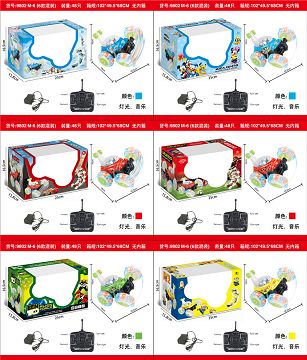 四通特技翻斗车带灯光3首音乐（包电） 内置电池（6款彩盒混装，米奇，冰雪公主，汽车总动员，BEN 10,小黄人，萨拉赫 6款4色混装