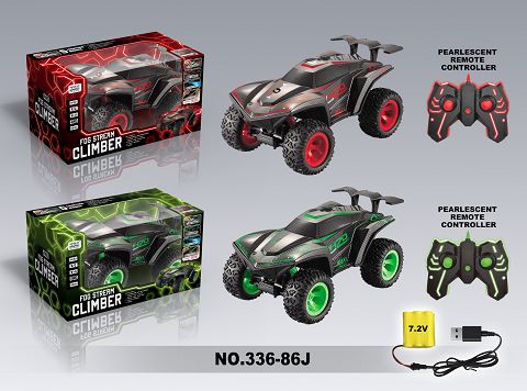2.4g four-way climbing car with light spray (with electricity)