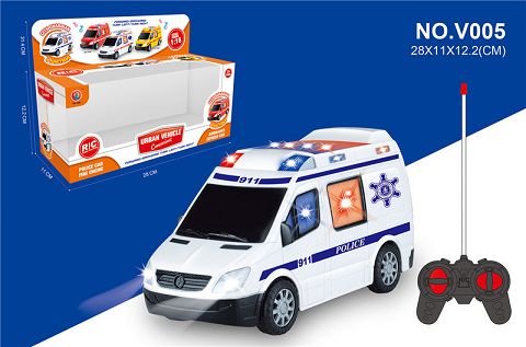 四通遥控警车 带3D灯声音