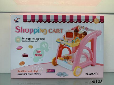 女孩冰淇淋甜品小推车