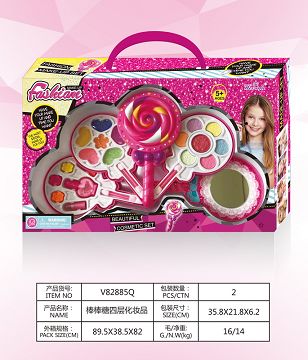 Lollipop with four layers of makeup