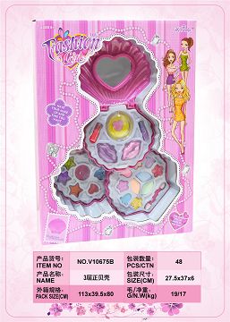 Shell three-layer cosmetic box