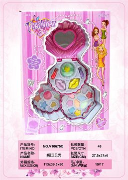 Shell three-layer cosmetic box