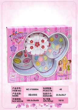 Sun print three layer cosmetic box