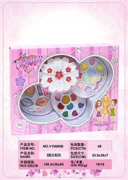 Sun print three layer cosmetic box