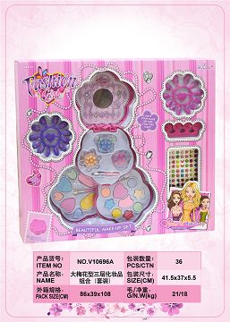 Big plum blossom type three-layer makeup combination (set)