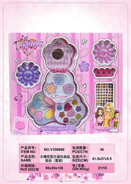 Big plum blossom type three-layer makeup combination (set)