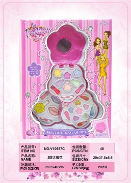 Three-layer large plum blossom cosmetic box