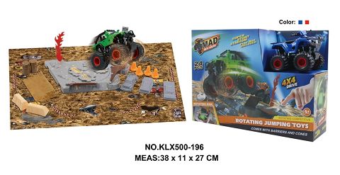 Four-drive inertial off-road vehicle spinning wheel field