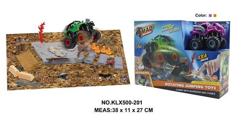 Four-drive inertial off-road vehicle spinning wheel field