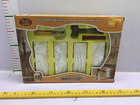 Archeological weapons in boxes