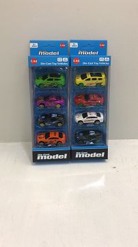 Five alloy racing cars