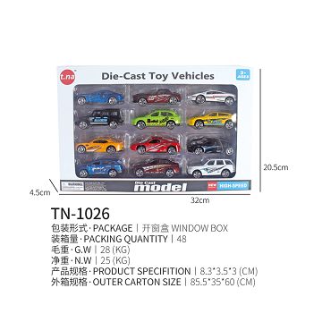 12 sliding alloy cars