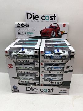 24PCS alloy recoil police cars