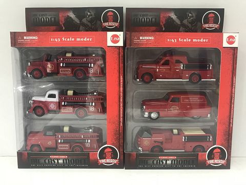 3 vintage fire fighting alloy cars