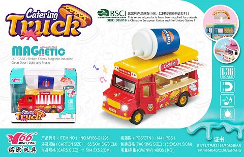 1:36Q return open-door alloy induction dining car (accessories: drinks)
