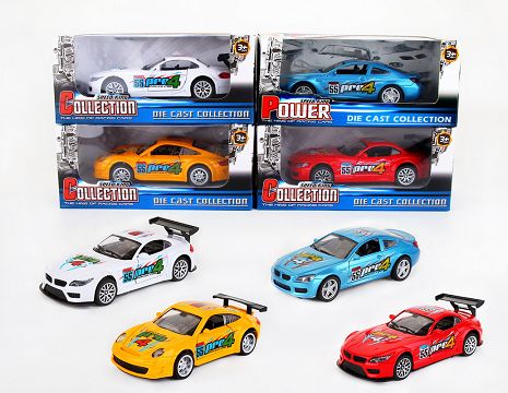 1:32 alloy rally racing car, door can be opened (window case, four types of color mix)