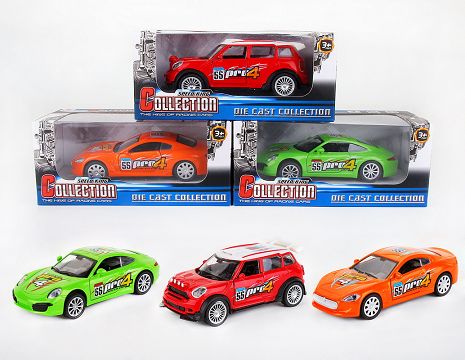 1:32 alloy rally racing car, door can be opened (window case, three types of one color combination)