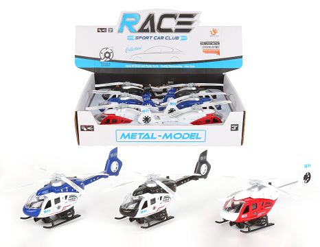 Open the door recoil alloy aircraft, with light music, 3 models, 6 pieces a display box