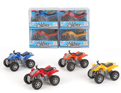 Sliding alloy beach motorcycle, 4 colors mixed, PVC window box