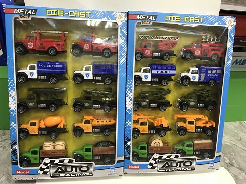 1:55 alloy return truck, 5 kinds of 5 color mixed window box
