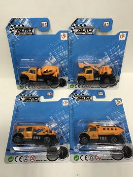 1:55 alloy return force engineering truck, 4 types of suction plate mixed