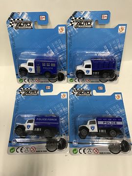 1:55 alloy boomerang police car, 4 types of suction plate mixed