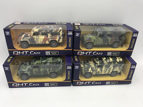 1:36 land rover defender boomerang alloy military door can be opened, 4 colors mixed with a window box