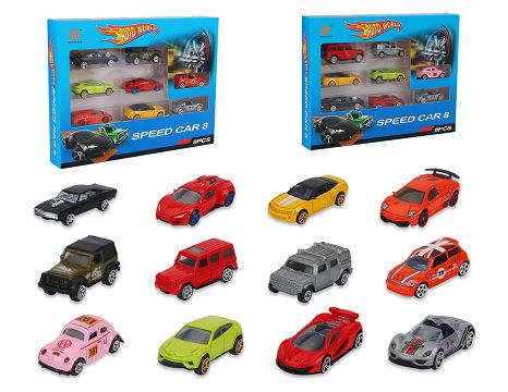 1:64 alloy coasting sports car, 8 pieces and 2 kinds of mixed window boxes