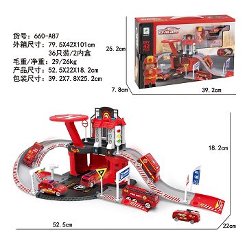 Fire protection alloy parking lot set (with 1 person +1 car +1 aircraft)