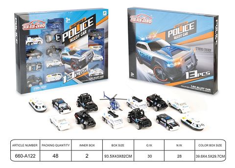 Police alloy car set (13 sets)
