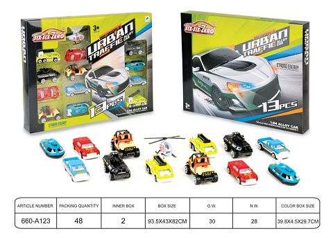 City metal car set (13 sets)