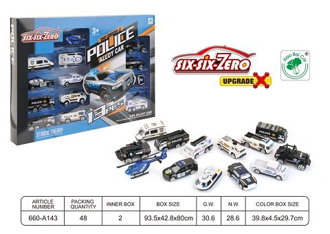 Police alloy car set (13 sets)