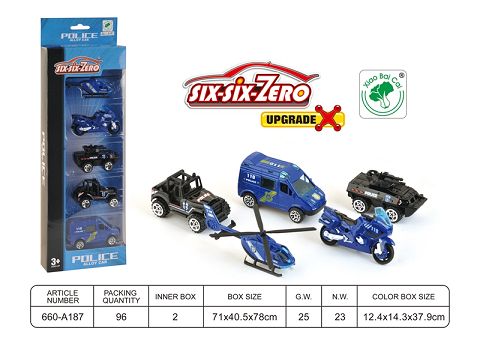Police alloy car set (5 sets)