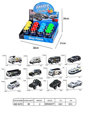 Police alloy car (12 eggs 12 cars mixed