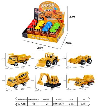 Engineering alloy car (12 eggs and 6 cars mixed