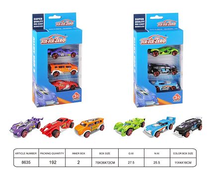 Alloy sports car (2 boxes and 6 models mixed)