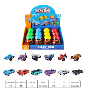 Alloy sports car (12 eggs 12 cars mixed