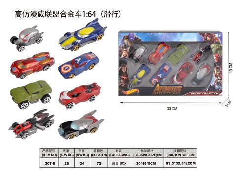 High imitation marvel alliance alloy car 1:64 (taxi)