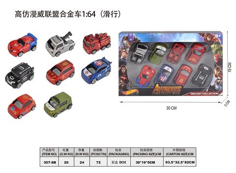 High imitation marvel alliance alloy car 1:64 (taxi)